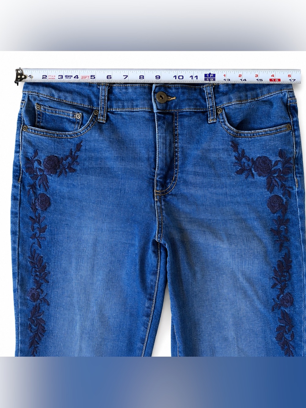 St. John's Bay Jeans Embroidered Straight-Leg 12 - Picture 2 of 9